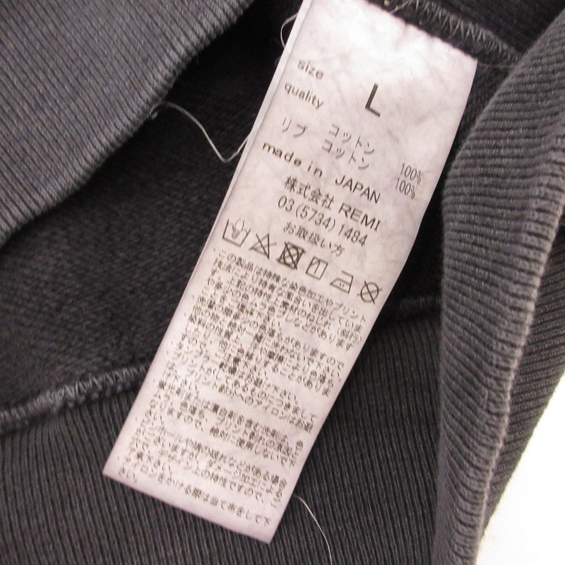 【中古】REMI RELIEF | レミレリーフ スウェット チャコールグレー サイズ:L