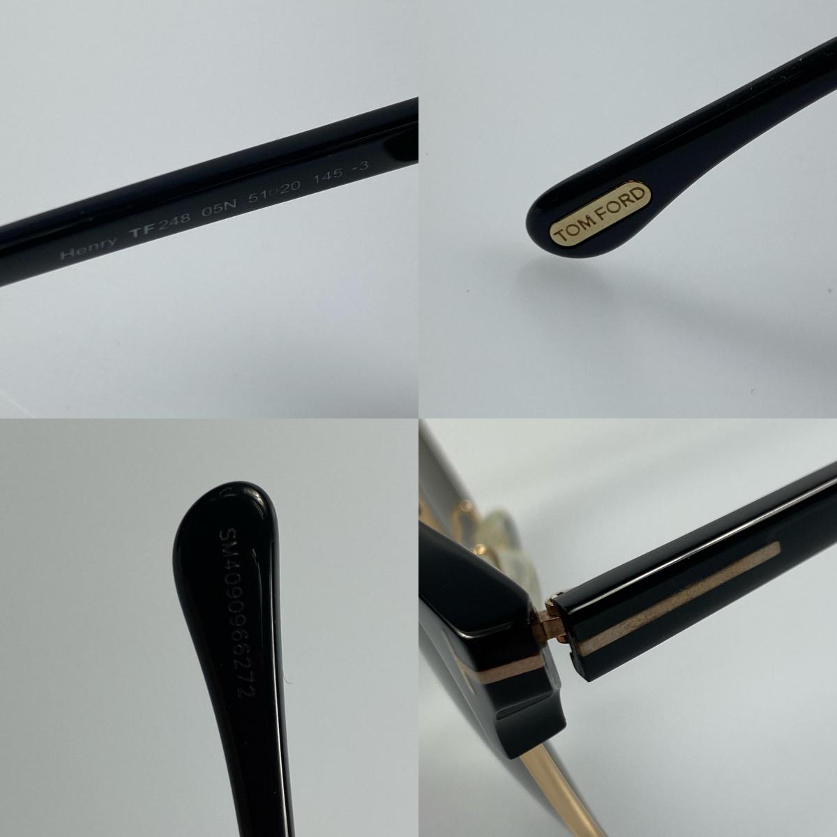 【中古】TOM FORD | トムフォード Henry サングラス TF248-05N サイズ:51□20 ブラック
