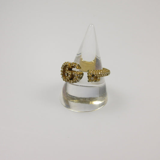 【中古】GUCCI | グッチ クリスタル付きダブルGキー リング・指輪 645625