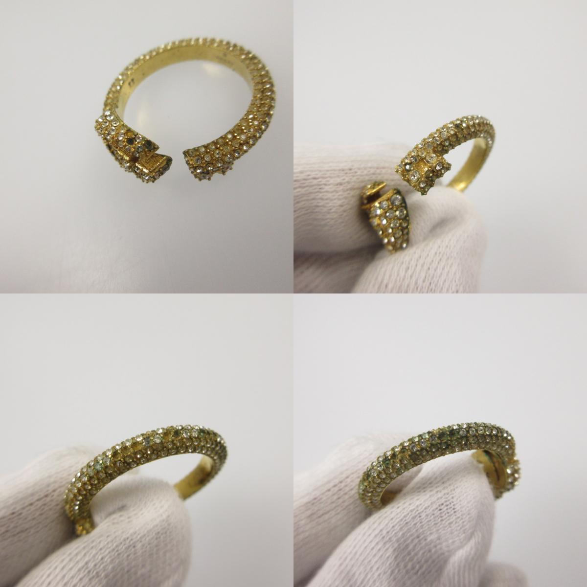 【中古】GUCCI | グッチ クリスタル付きダブルGキー リング・指輪 645625