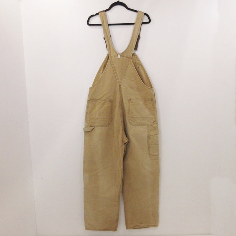 【中古】 ダック地ダブルニー オーバーオール ブラウン