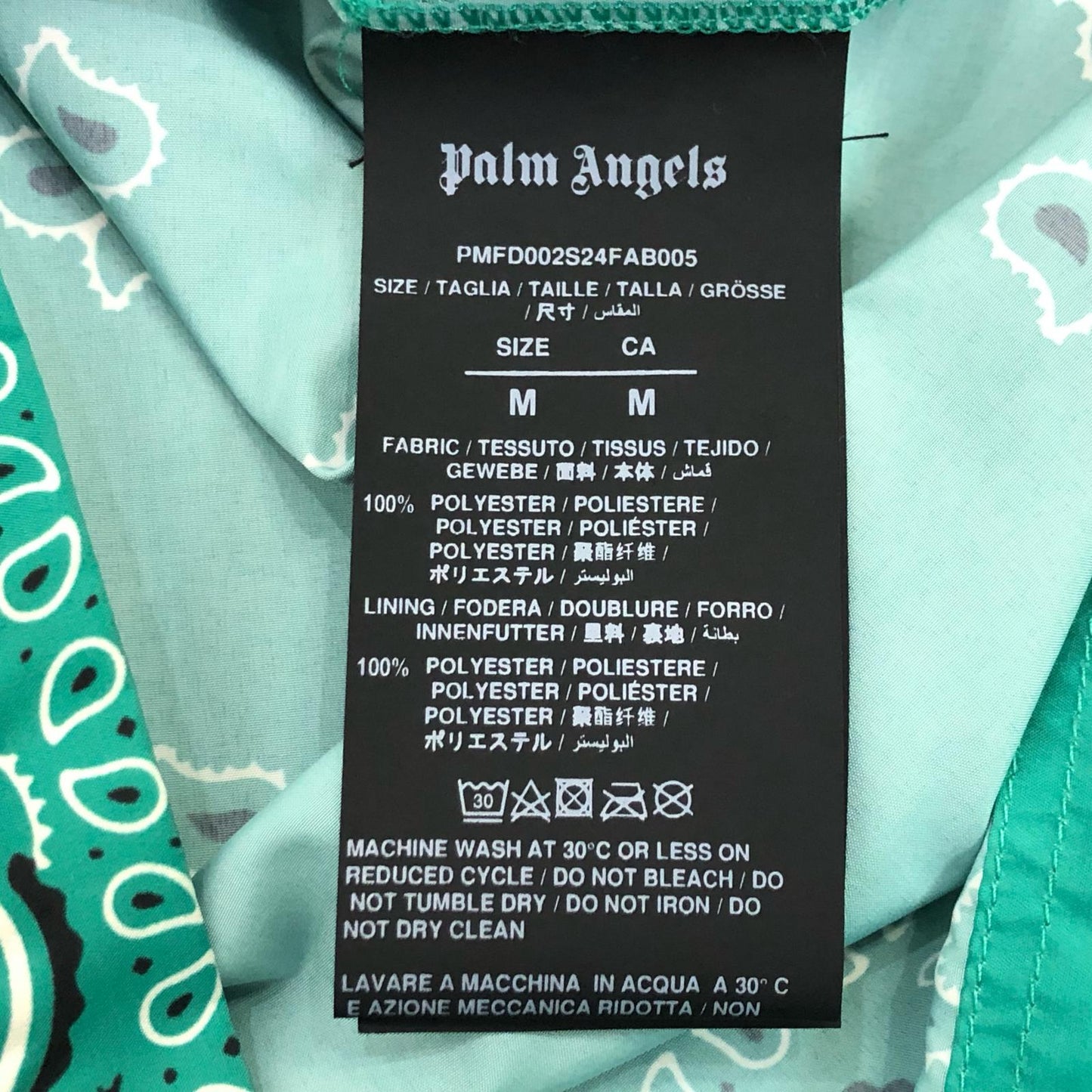 【中古】Palm Angels | パームエンジェルス ペイズリースイムショーツ ショートパンツ PMFD002S24FB005 2024S/S 国内正規品 グリーン サイズ:M