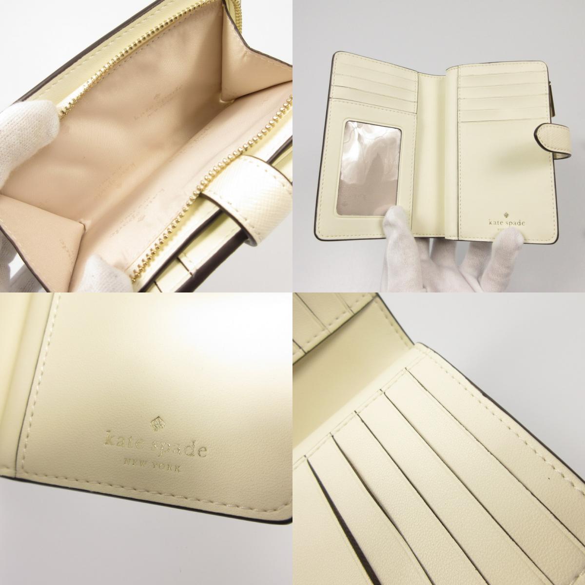 【中古】kate spade NEW YORK | ケイトスペードニューヨーク マディソンミディアムコンパクトバイフォールドウォレット 長財布 ホワイト