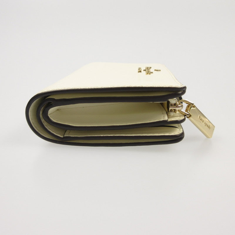 【中古】kate spade NEW YORK | ケイトスペードニューヨーク マディソンミディアムコンパクトバイフォールドウォレット 長財布 ホワイト