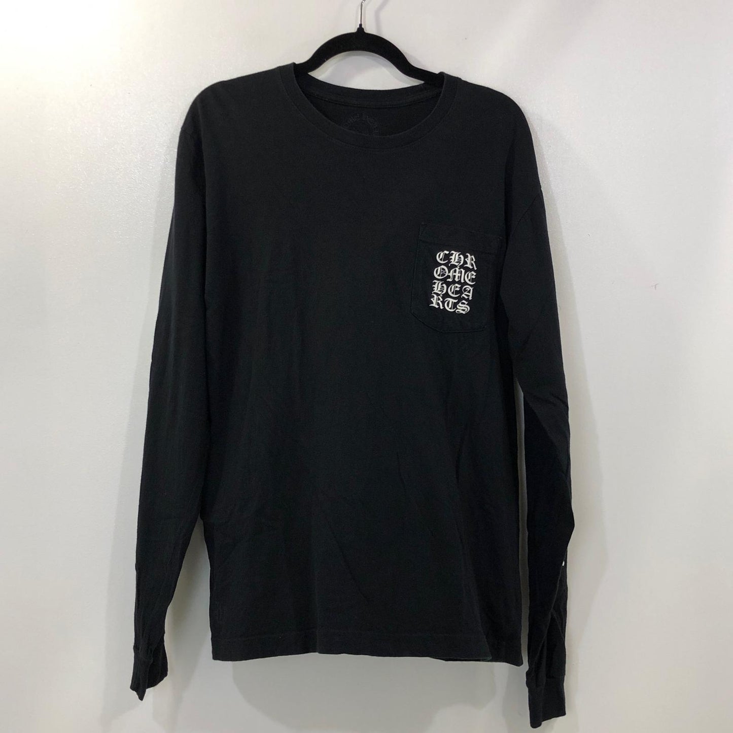 【中古】CHROME HEARTS | クロムハーツ Square Logo Long Sleeve T-Shirt 長袖Tシャツ 2212-304-0242 国内正規品 ブラック サイズ:L