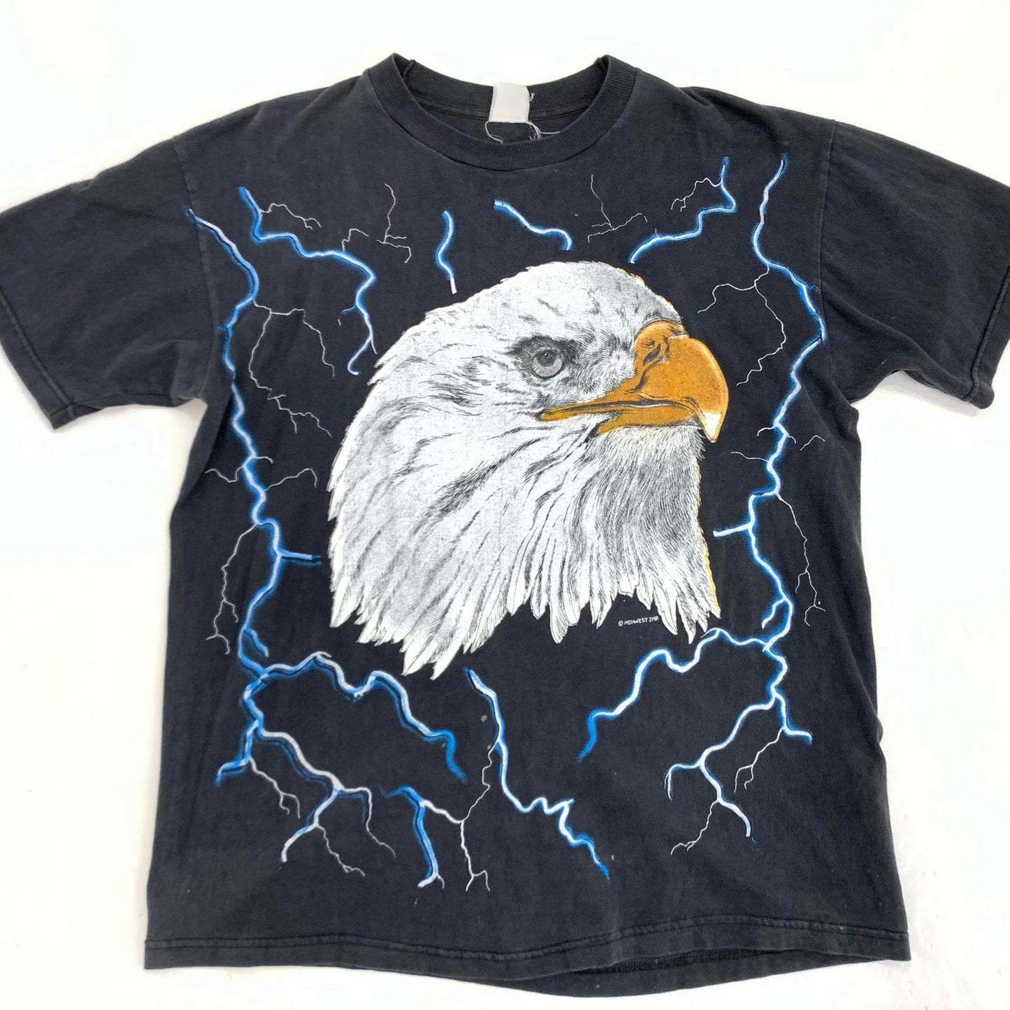 【中古】VINTAGE衣料 | ヴィンテージイリョウ サンダーイーグル 半袖Tシャツ ブラック