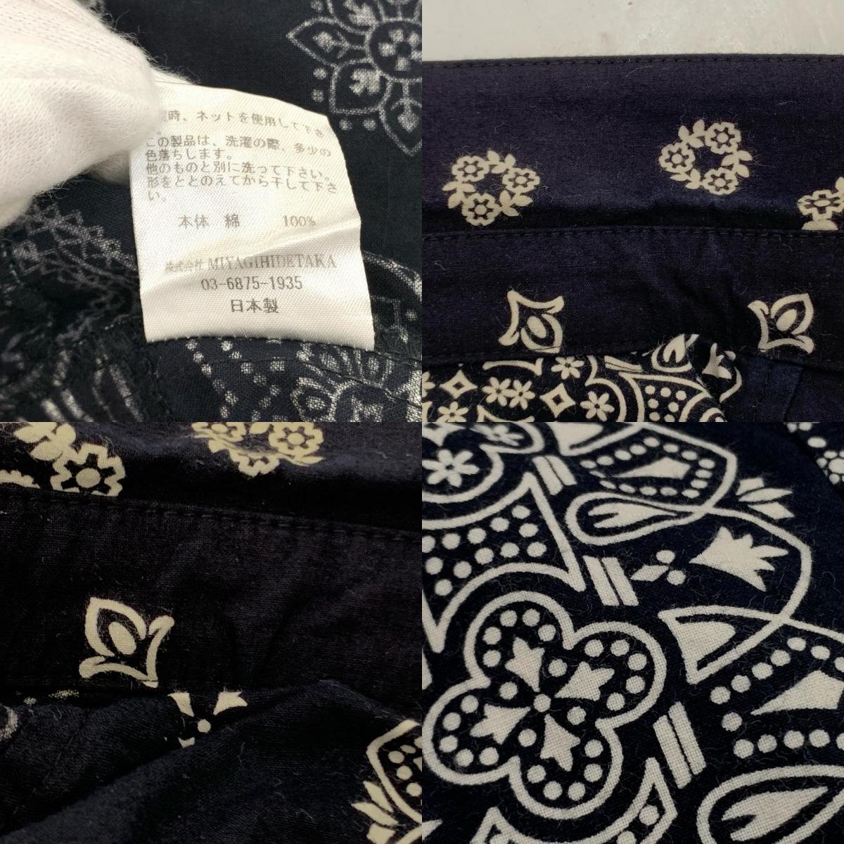 【中古】MIYAGIHIDETAKA | ミヤギヒデタカ LS BANDANA SHIRT 長袖シャツ ブラック サイズ:2