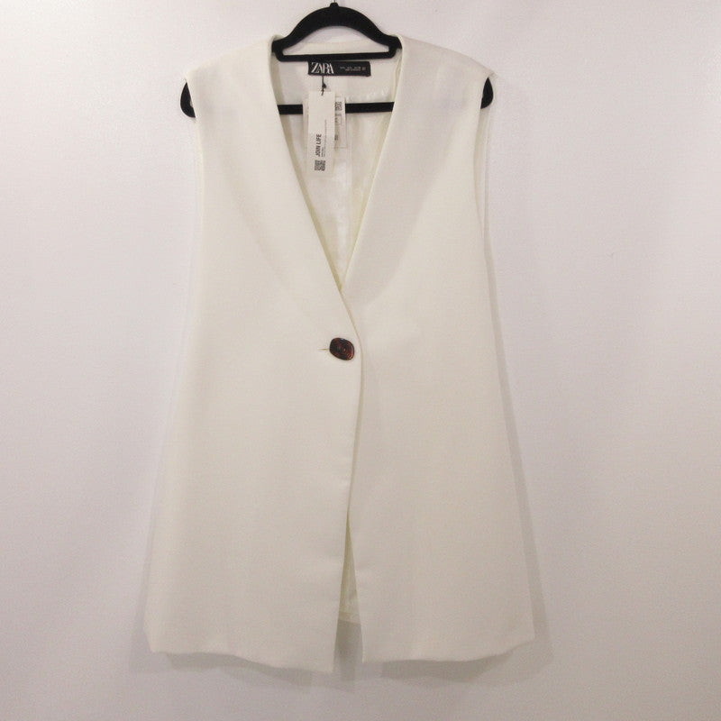 【中古】ZARA | ザラ ベスト 2676/888 ホワイト サイズ:L