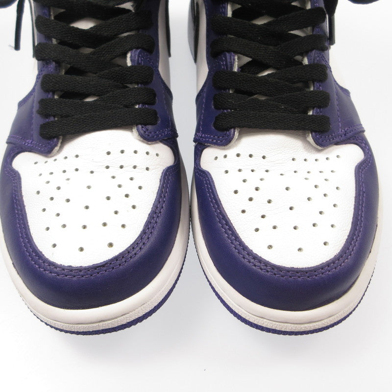 【中古】NIKE | ナイキ AIR JORDAN RETRO 1 HIGH OG COURT PURPLE スニーカー 555088-500 パープル 26.5cm