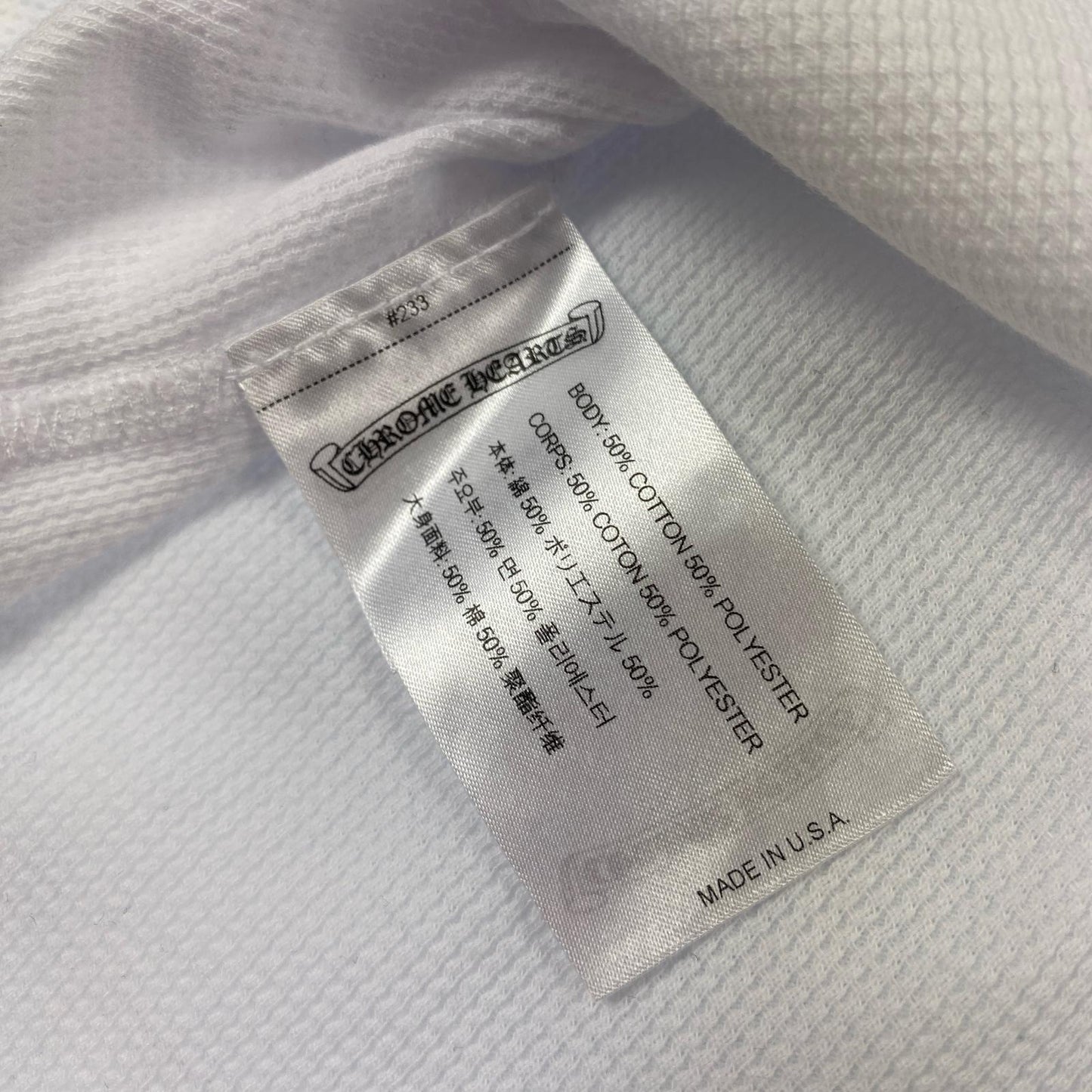 【中古】CHROME HEARTS | クロムハーツ THERMAL L/S TEE 長袖Tシャツ ホワイト サイズ:L