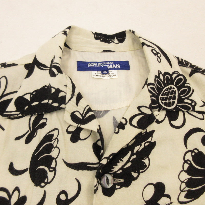 【中古】JUNYA WATANABE COMME des GARCONS MAN | ジュンヤワタナベコムデギャルソンマン レーヨンサテンプリント 半袖シャツ WS-B019 サイズ:XS