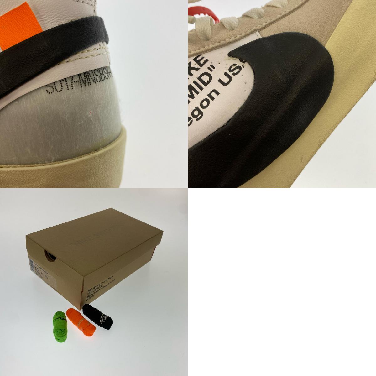 【中古】NIKE | ナイキ THE 10 BLAZER MID スニーカー AA3832-100 サイズ:25.5cm アイボリー 25.5cm
