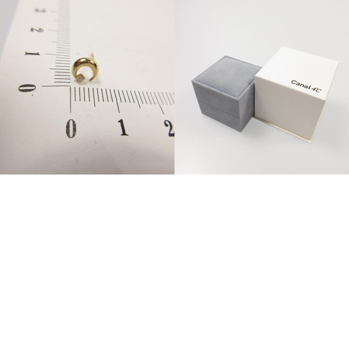 【中古】canal4℃ | カナルヨンドシー 月モチーフ ピアス 151636153010 K10 ゴールド