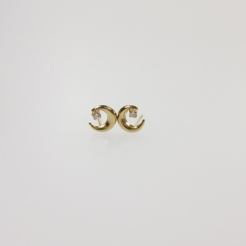 【中古】canal4℃ | カナルヨンドシー 月モチーフ ピアス 151636153010 K10 ゴールド