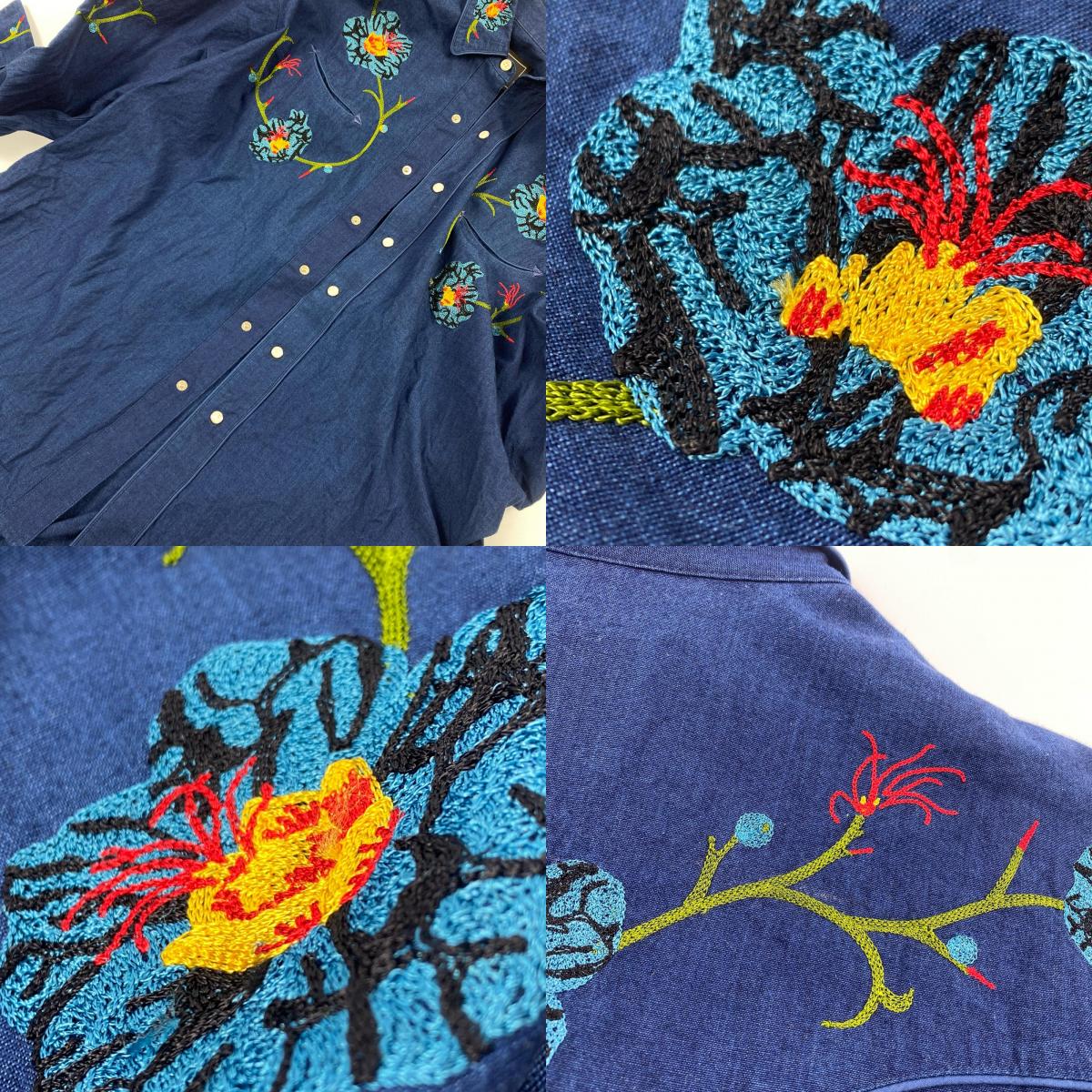 【中古】 Icirian Western Shirt 長袖シャツ T24SS-SH08 年式:2024S/S ネイビー サイズ:3