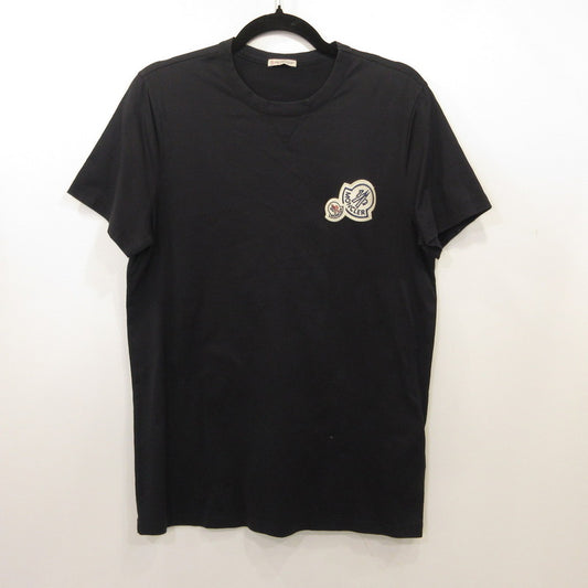 【中古】MONCLER | モンクレール ダブルロゴワッペン 半袖Tシャツ 8032500 国内正規品 ネイビー サイズ:M