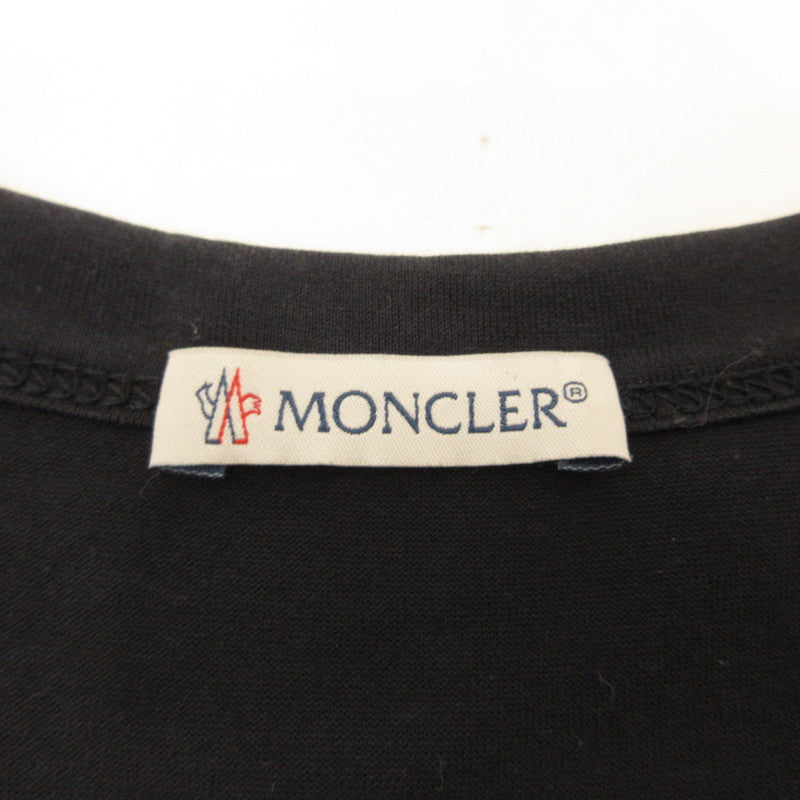 【中古】MONCLER | モンクレール ダブルロゴワッペン 半袖Tシャツ 8032500 国内正規品 ネイビー サイズ:M
