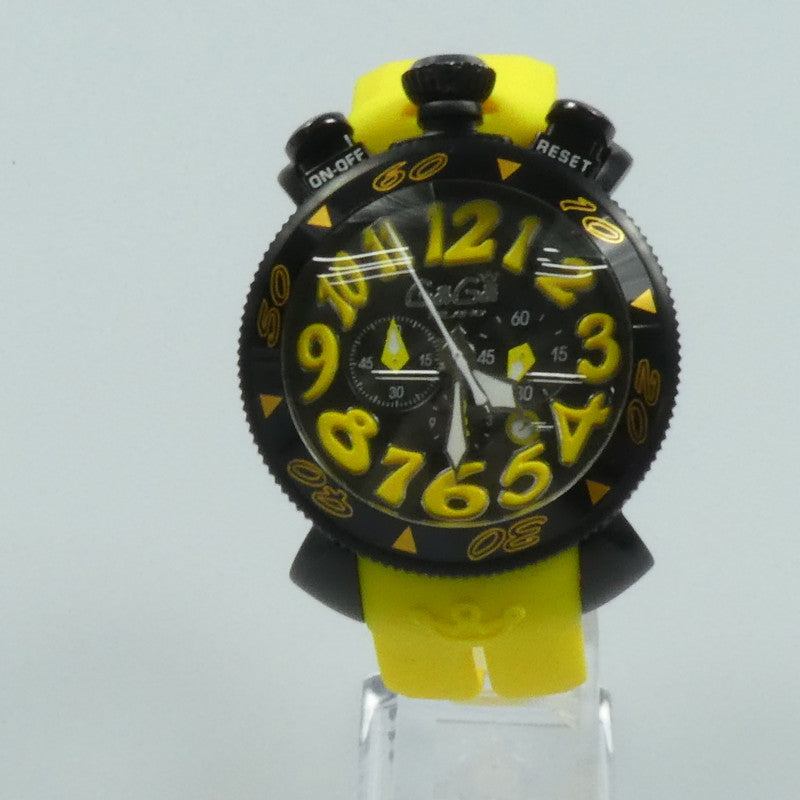 【中古】GaGaMILANO | ガガミラノ 腕時計 6054.6 ブラック
