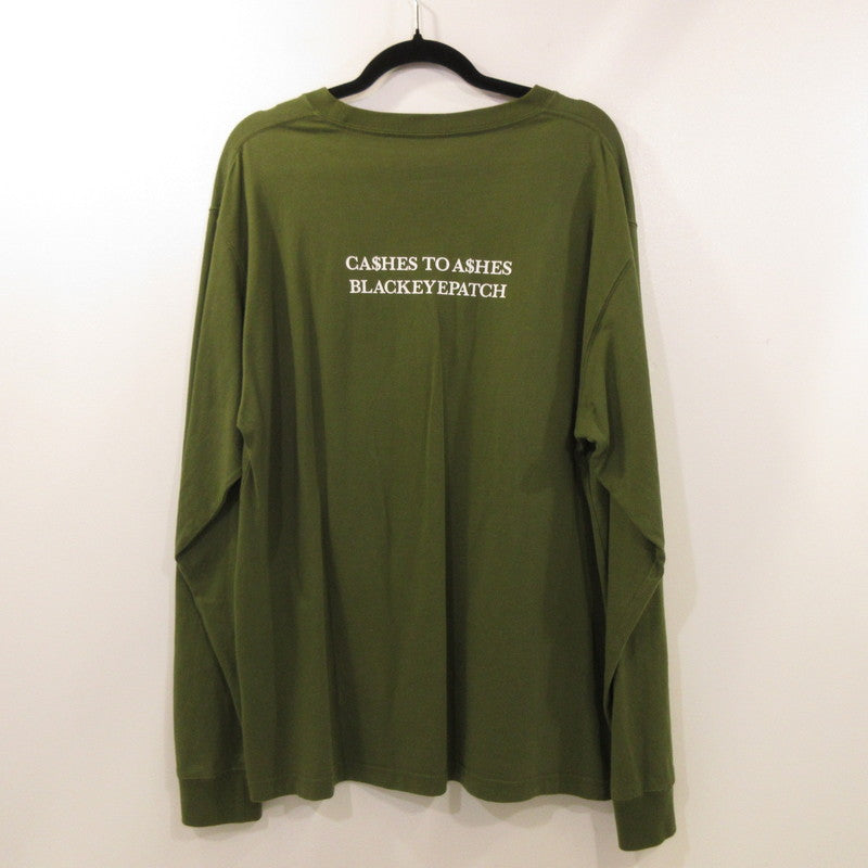 【中古】BlackEyePatch | ブラックアイパッチ PACK IN THE POCKET L/S TEE 長袖Tシャツ BEPFW24LT18 オリーブ サイズ:L