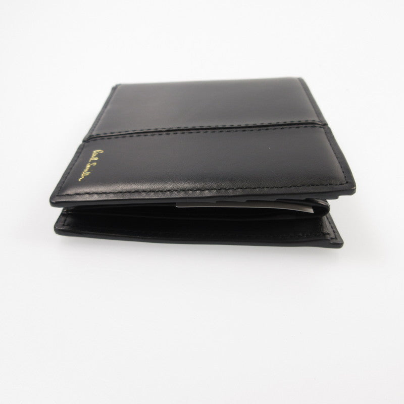 【中古】Paul Smith | ポール・スミス シグネチャーストライプインバーテッド 二つ折り財布 813025 ブラック