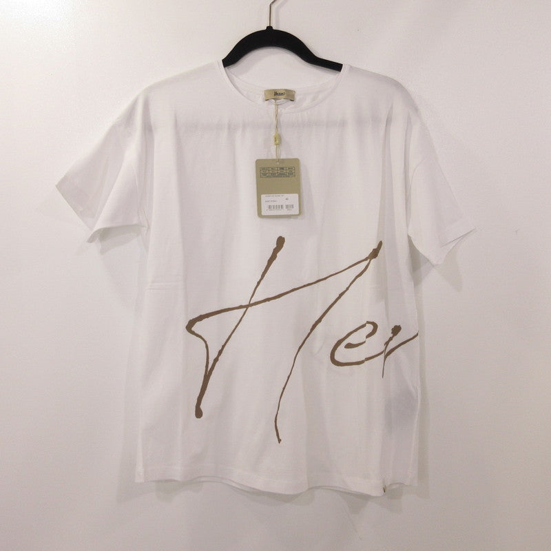 【中古】Herno | ヘルノ 手描き風ロゴプリントTシャツ 半袖Tシャツ JG000178D ホワイト サイズ:42