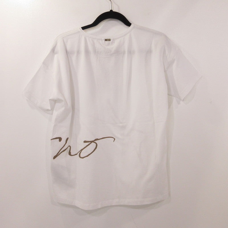 【中古】Herno | ヘルノ 手描き風ロゴプリントTシャツ 半袖Tシャツ JG000178D ホワイト サイズ:42