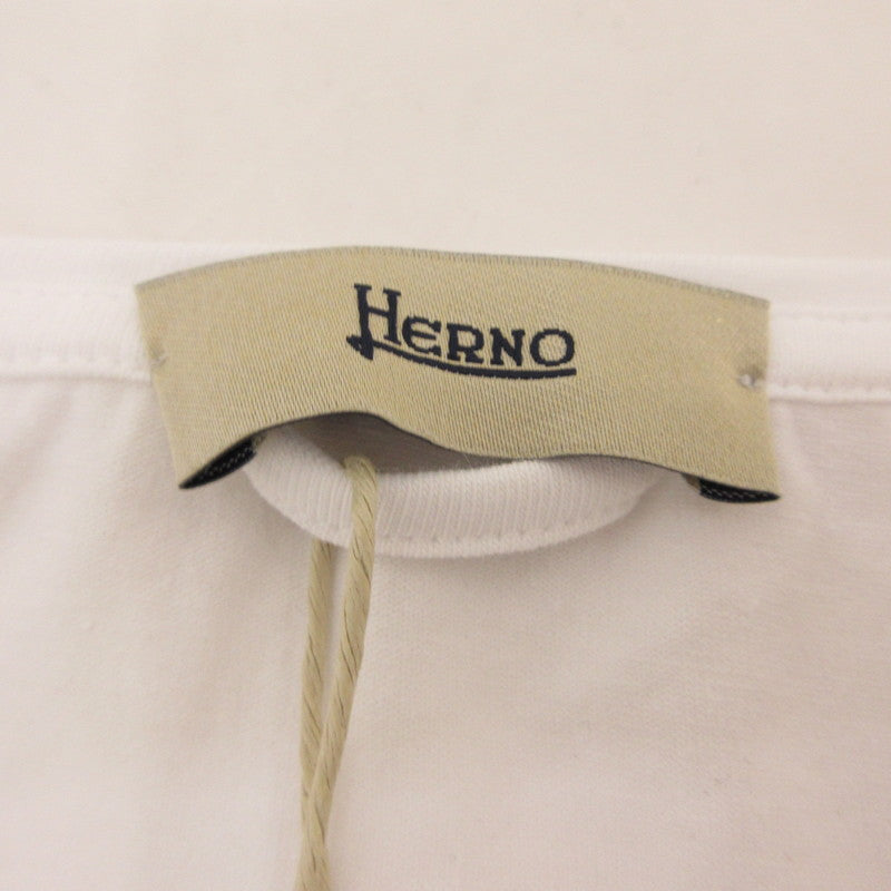 【中古】Herno | ヘルノ 手描き風ロゴプリントTシャツ 半袖Tシャツ JG000178D ホワイト サイズ:42