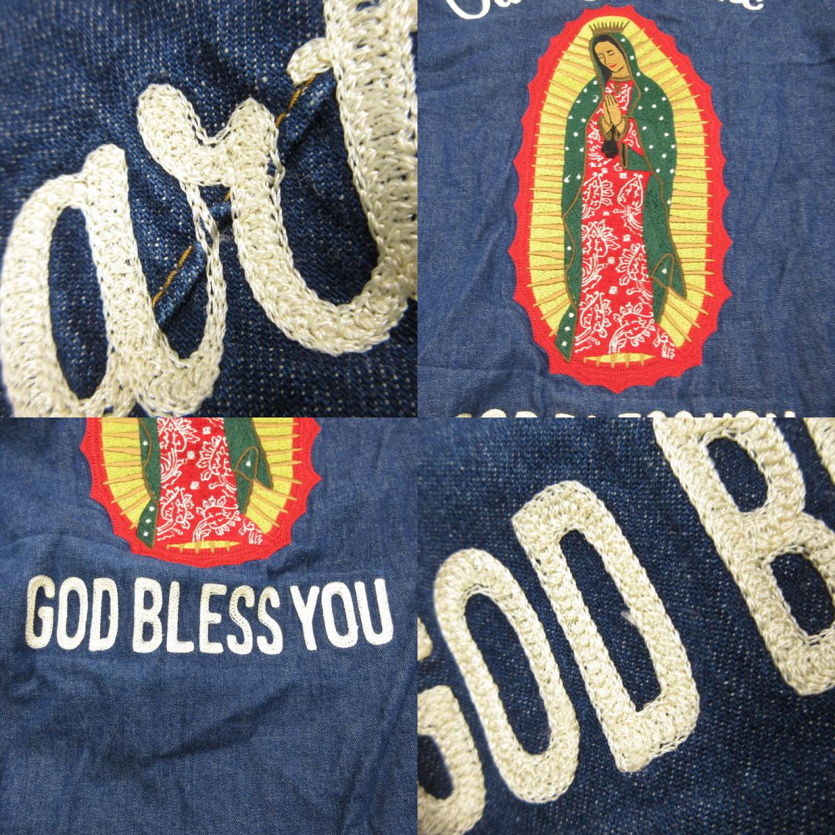 【中古】WACKOMARIA | ワコマリア マリア刺繍 GOD BLESS YOU その他トップス ネイビー サイズ:M