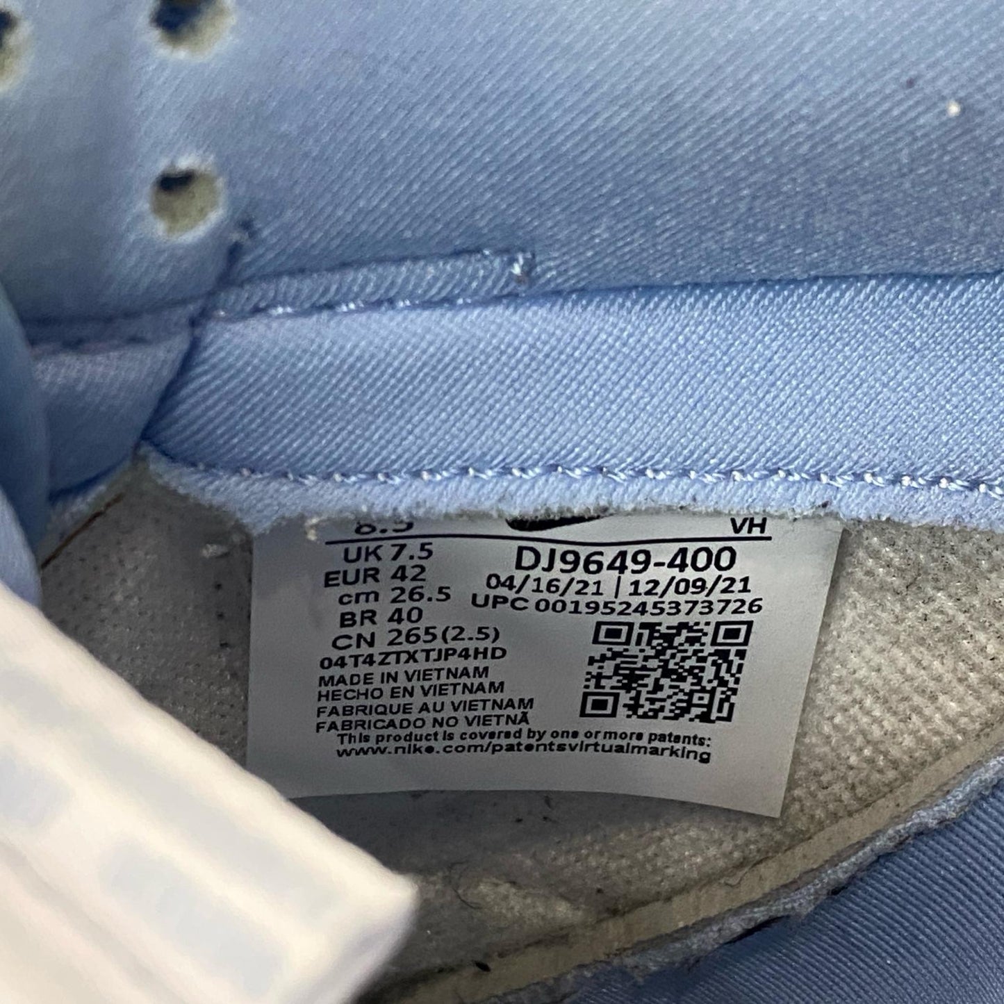 【中古】NIKE | ナイキ DUNK LOW PASSPORT PACK Argon スニーカー DJ9649-400 2022S/S 26.5cm ライトブルー 26.5cm