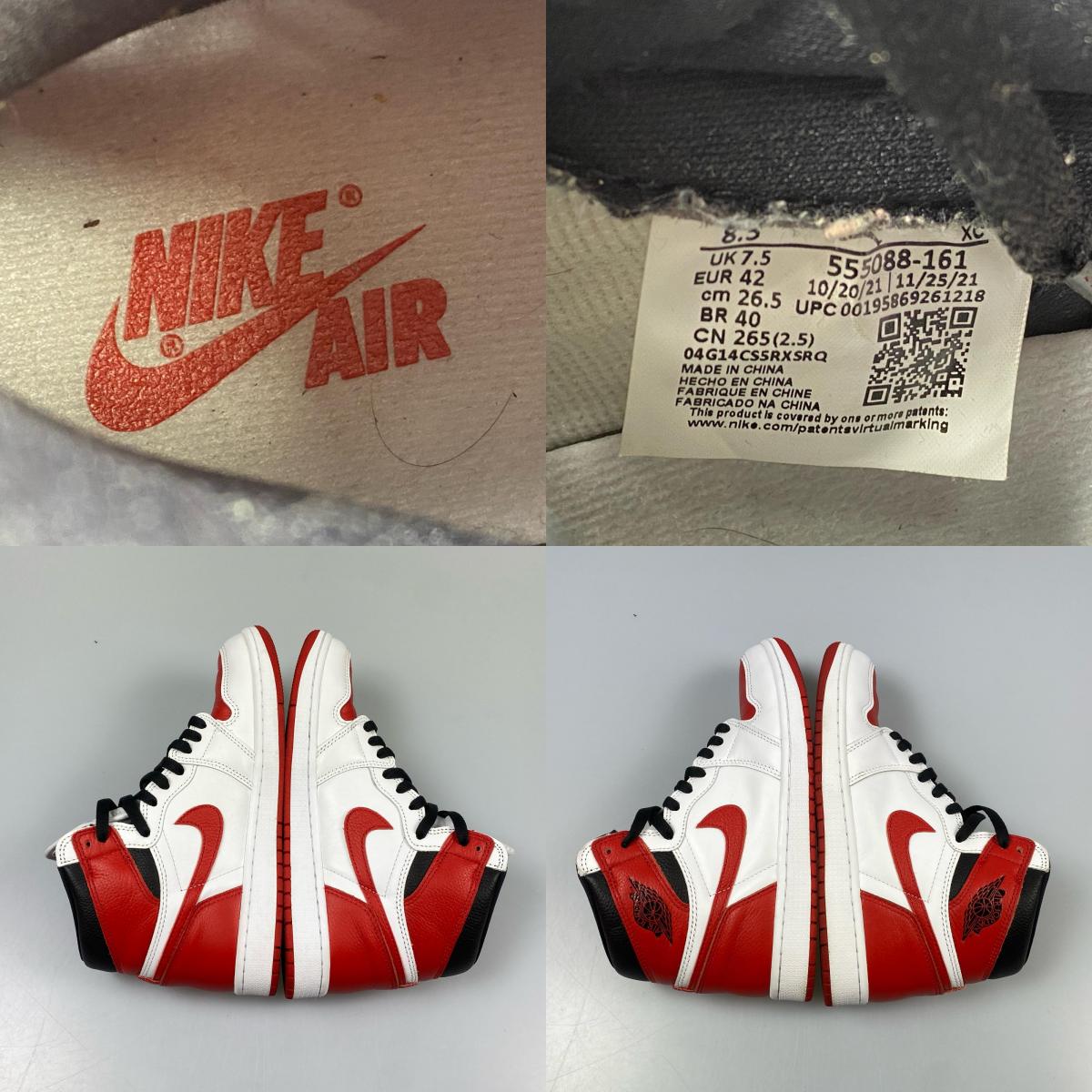 【中古】NIKE | ナイキ AIR JORDAN 1 RETRO HIGH OG HERITAGE スニーカー 555088-161 2022S/S 26.5cm ホワイト 26.5cm
