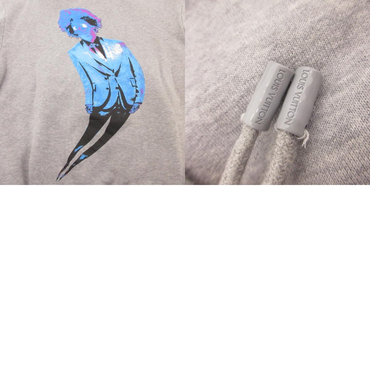 【中古】LOUIS VUITTON | ルイ・ヴィトン NEON WORKING MAN HOODIE パーカー RM212 UYR HLY68W グレー サイズ:S