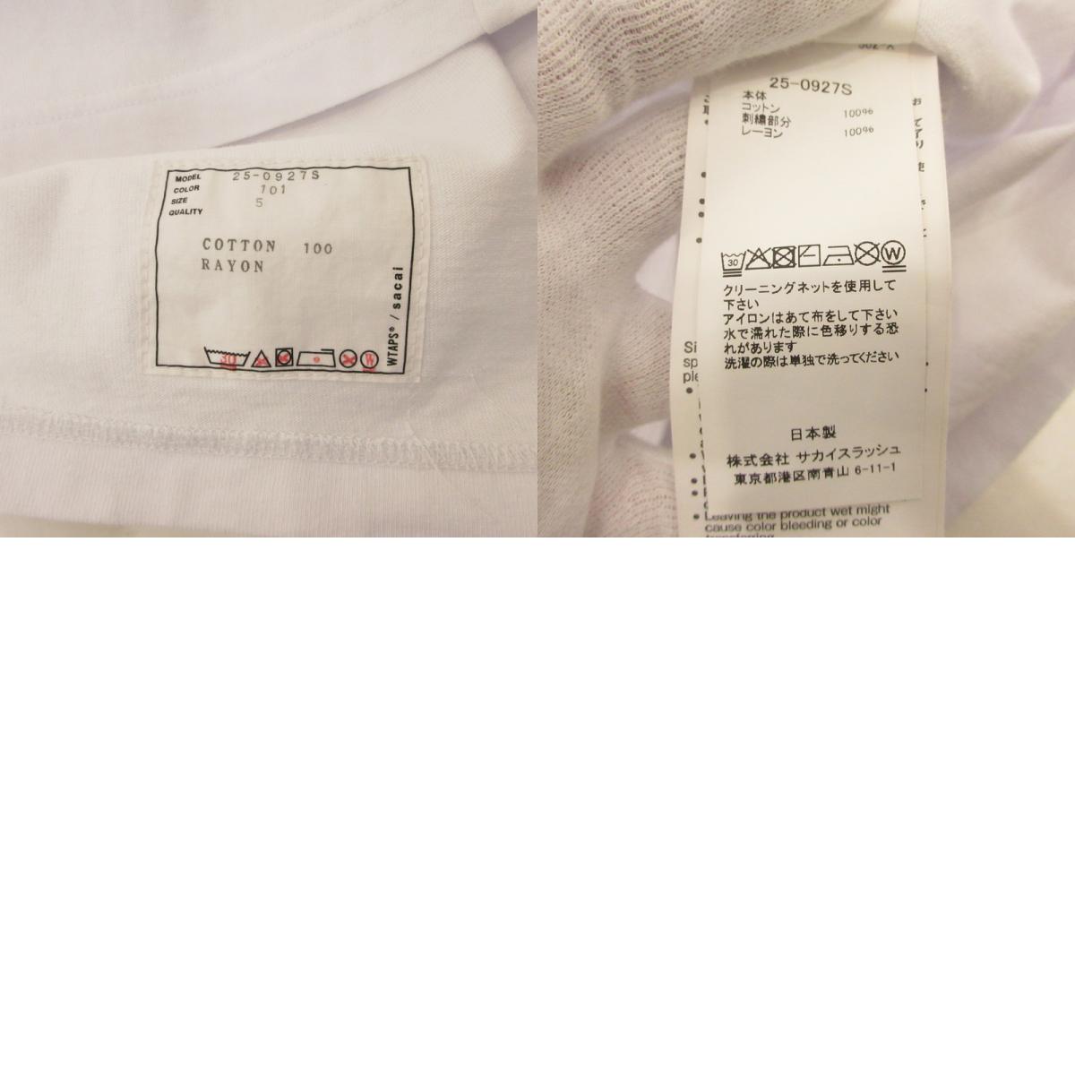 【中古】Sacai | サカイ Flock Print T-Shirt 半袖Tシャツ 25-0927S ホワイト サイズ:5