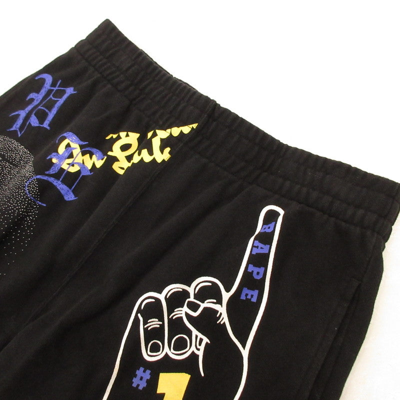 【中古】A BATHING APE | アベイシングエイプ MULTI PRINT SWEAT SHORTS ショートパンツ 001SPH301002X ブラック サイズ:S