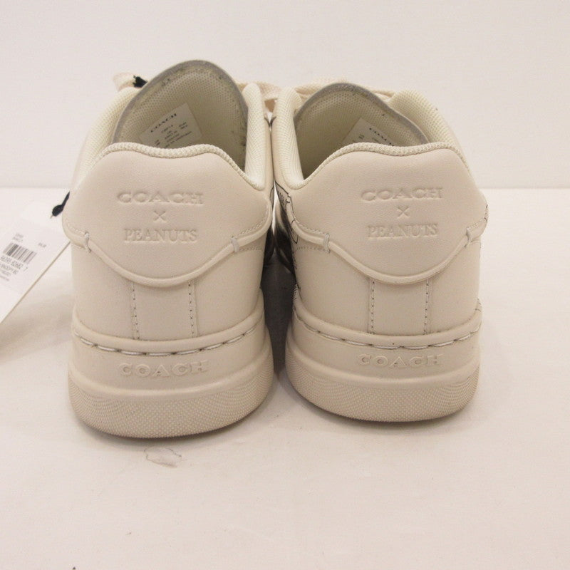 【中古】COACH | コーチ ハイラインスニーカーニュースペーパープリント スニーカー CBP14 アイボリー 23cm