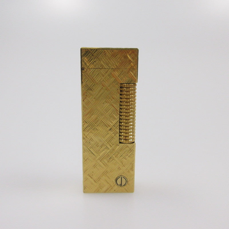 【中古】Dunhill | ダンヒル サイドローラーゴールドクロスカット ライター ゴールド