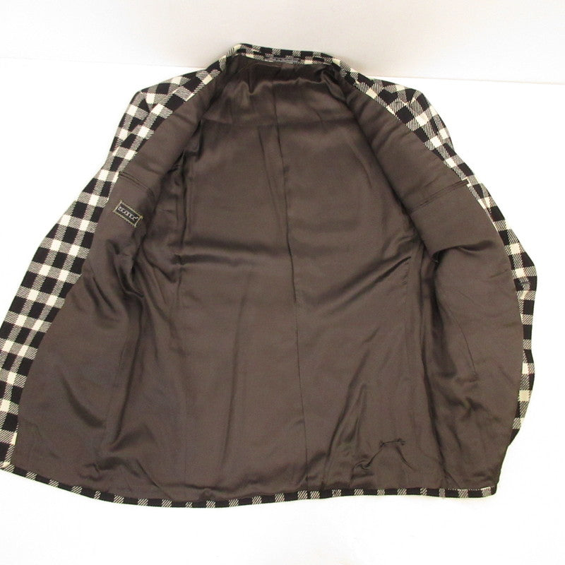 【中古】 カシミヤ混ウールチェック1Bジャケット テーラードジャケット サイズ:50