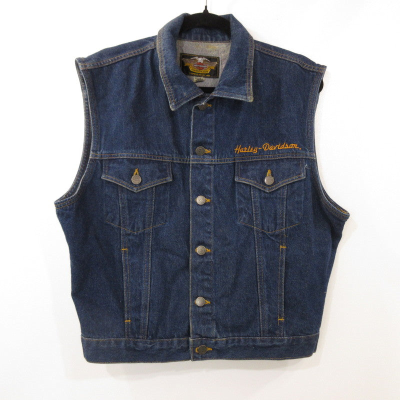 【中古】HARLEY-DAVIDSON | ハーレーダビットソン ベスト 50026 ブルー サイズ:M