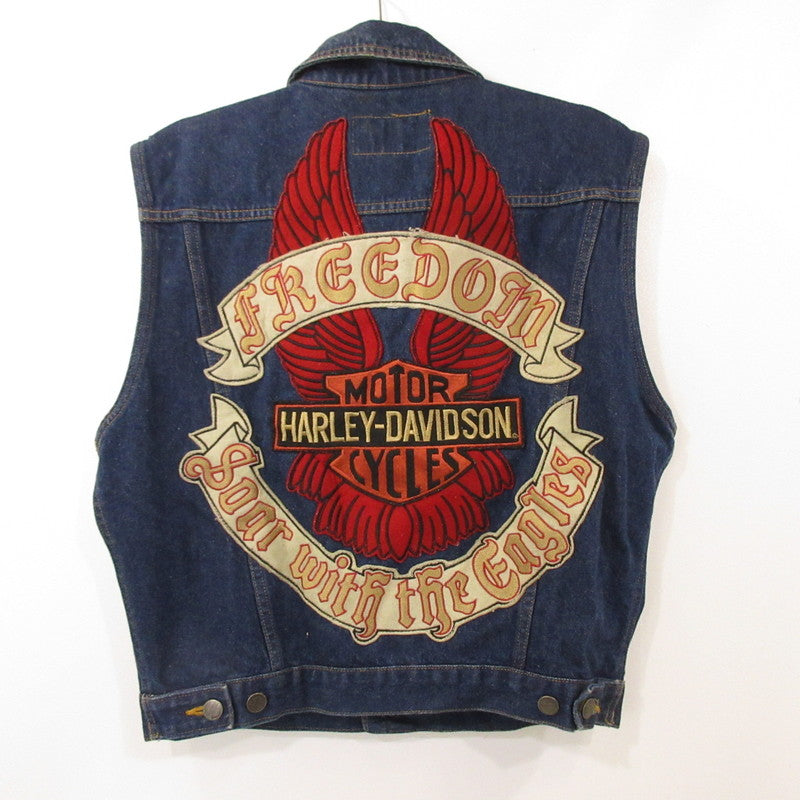 【中古】HARLEY-DAVIDSON | ハーレーダビットソン ベスト 50026 ブルー サイズ:M