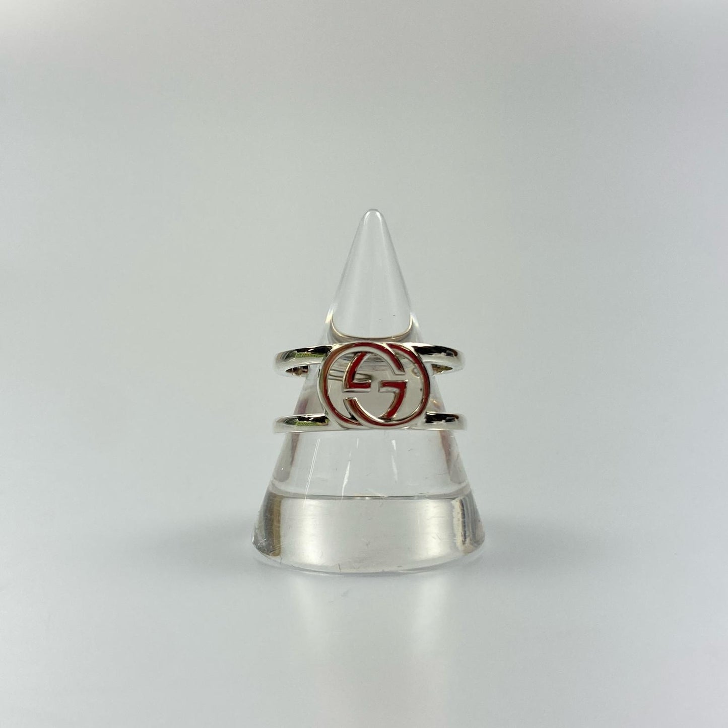 【中古】GUCCI | グッチ インターロッキングGスリムオープンバンド リング・指輪 298036