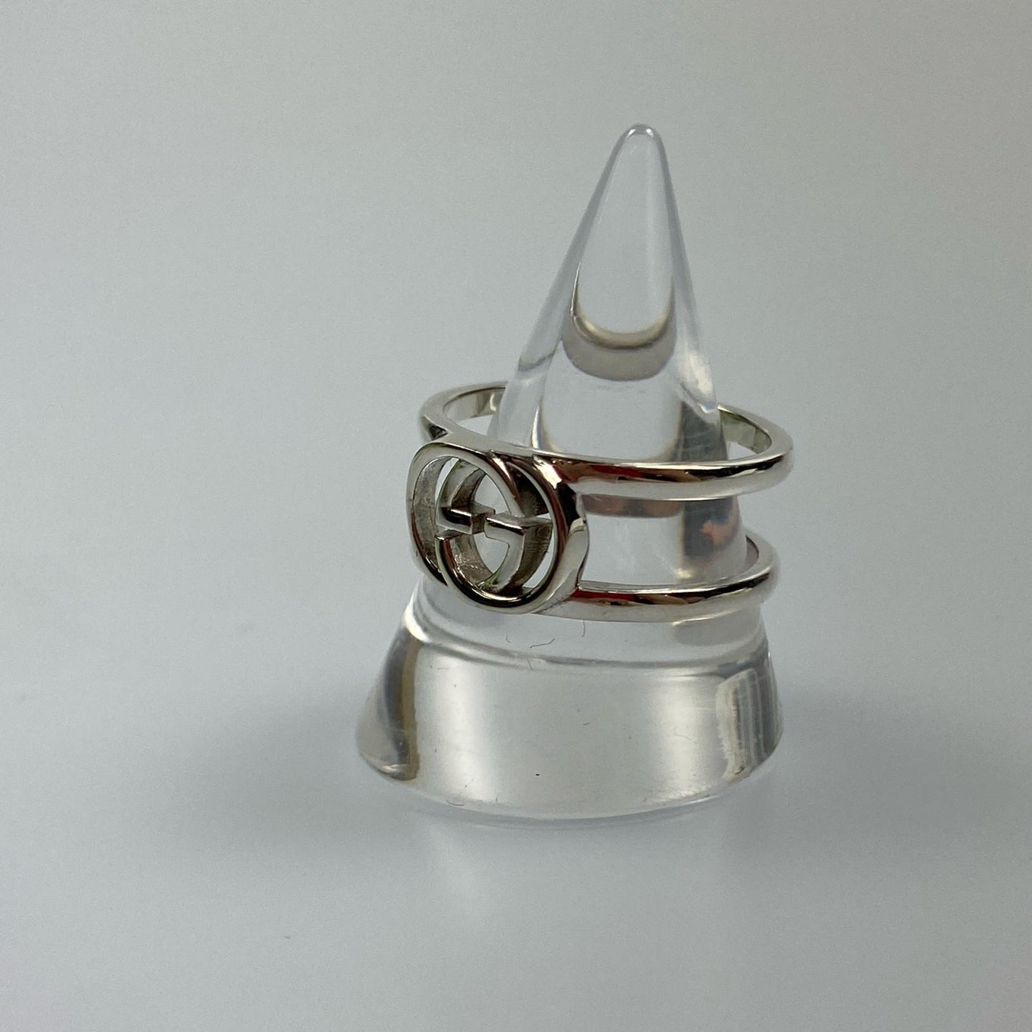 【中古】GUCCI | グッチ インターロッキングGスリムオープンバンド リング・指輪 298036