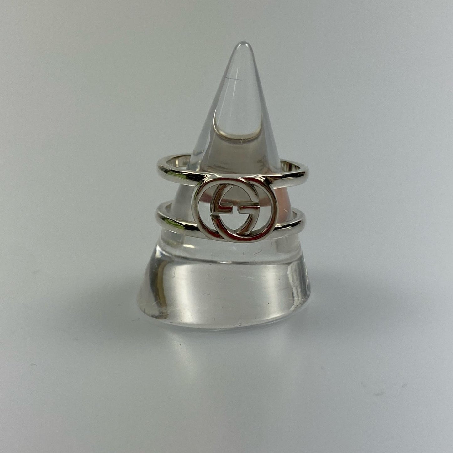 【中古】GUCCI | グッチ インターロッキングGスリムオープンバンド リング・指輪 298036