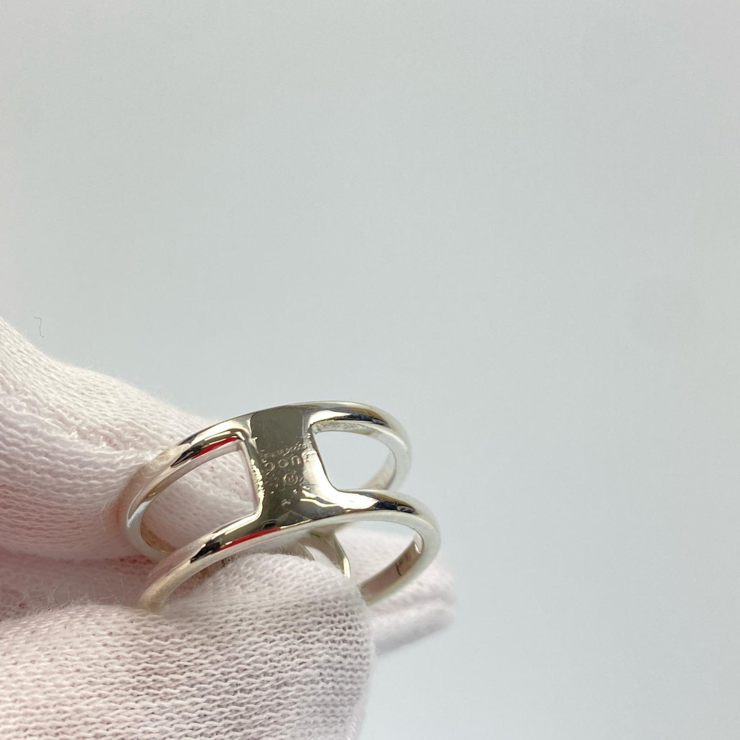 【中古】GUCCI | グッチ インターロッキングGスリムオープンバンド リング・指輪 298036