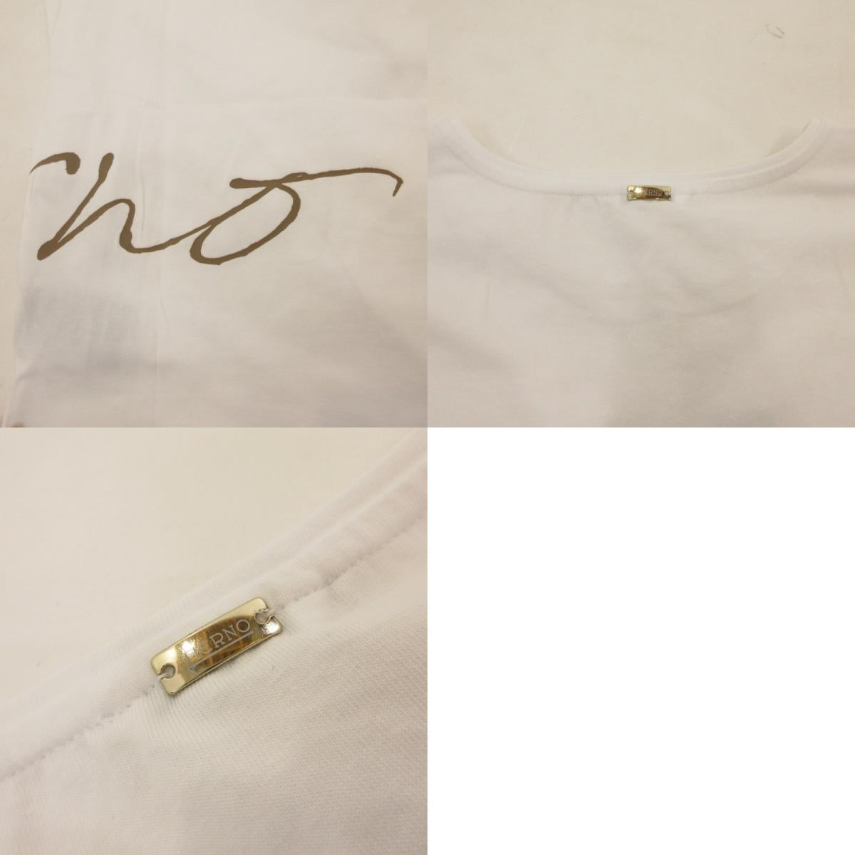 【中古】Herno | ヘルノ 手描き風ロゴプリントTシャツ 半袖Tシャツ JG000178D 2023S/S 国内正規品 ホワイト サイズ:42