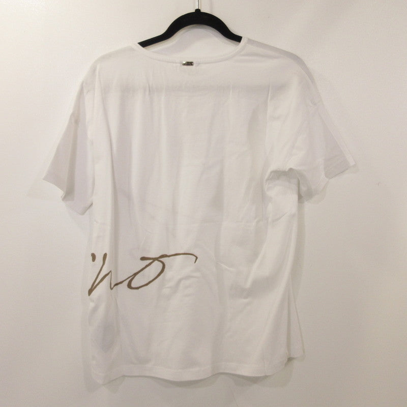 【中古】Herno | ヘルノ 手描き風ロゴプリントTシャツ 半袖Tシャツ JG000178D 2023S/S 国内正規品 ホワイト サイズ:42