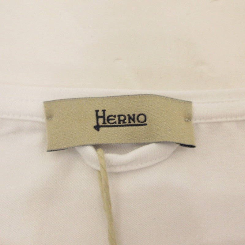 【中古】Herno | ヘルノ 手描き風ロゴプリントTシャツ 半袖Tシャツ JG000178D 2023S/S 国内正規品 ホワイト サイズ:42
