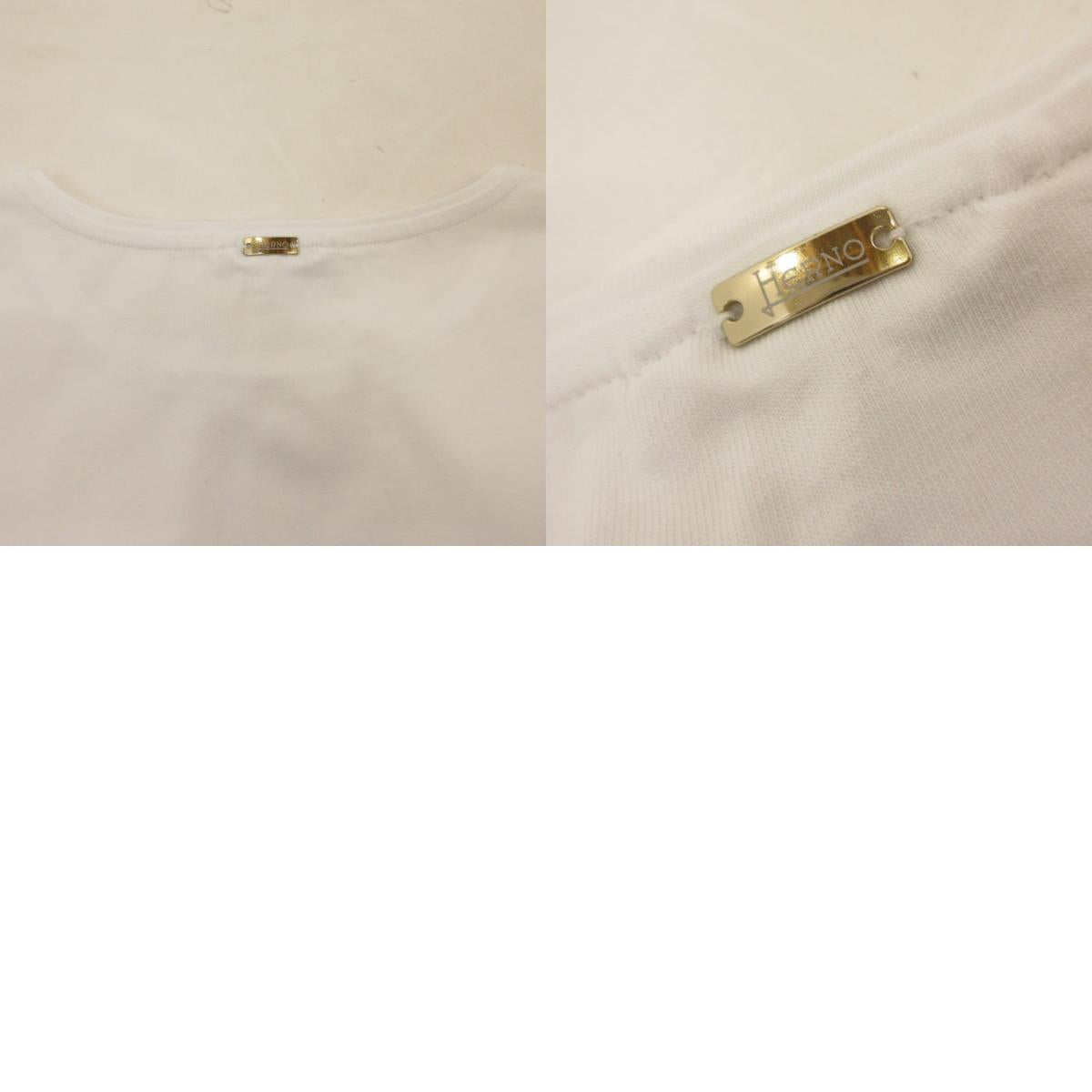 【中古】Herno | ヘルノ 手描き風ロゴプリントTシャツ 半袖Tシャツ JG000178D 国内正規品 2023S/S ホワイト サイズ:42