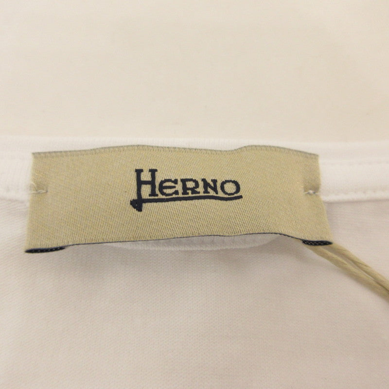 【中古】Herno | ヘルノ 手描き風ロゴプリントTシャツ 半袖Tシャツ JG000178D 国内正規品 2023S/S ホワイト サイズ:42