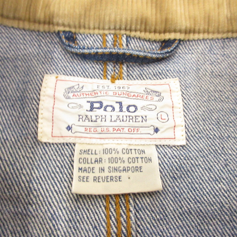 【中古】POLO RALPH LAUREN | ポロ・ラルフローレン デニム 年式:90s 白タグ ブルー サイズ:L