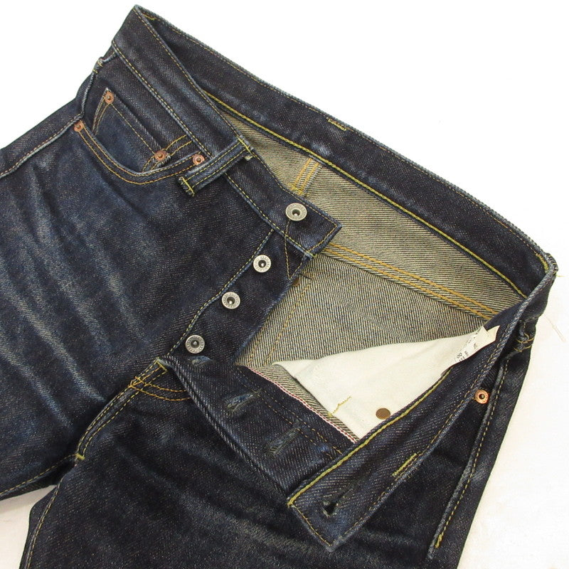 【中古】IRON HEART | アイアンハート 21ozセルビッチデニムスリムストレート デニムパンツ 666S-21 セルビッジ ブルー サイズ:31