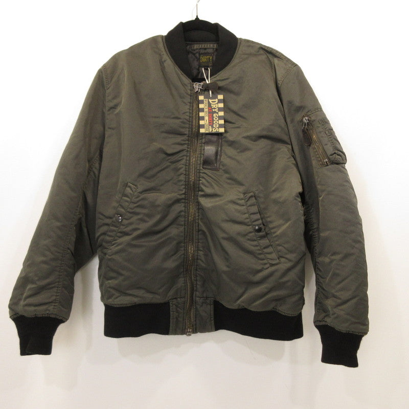 【中古】AT DIRTY | アットダーティー ATD FLIGHT JACKET MA-1 ミリタリージャケット グレー サイズ:L